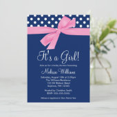 Schoenmakerij met marineroze pologe baby kaart (Staand voorkant)