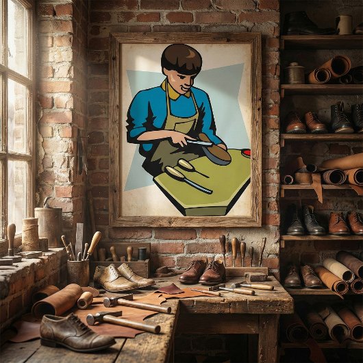 Schoenreparatie Cobbler schoenmaker Poster
