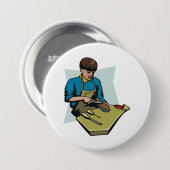 Schoenreparatie Cobbler  schoenmaker Ronde Button 7,6 Cm (Voorkant /achterkant)