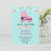 Schoenroller verjaardagsuitnodiging kaart (Staand voorkant)