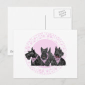 Schoensschildpadden in roze uitnodiging briefkaart (Voorkant / Achterkant)