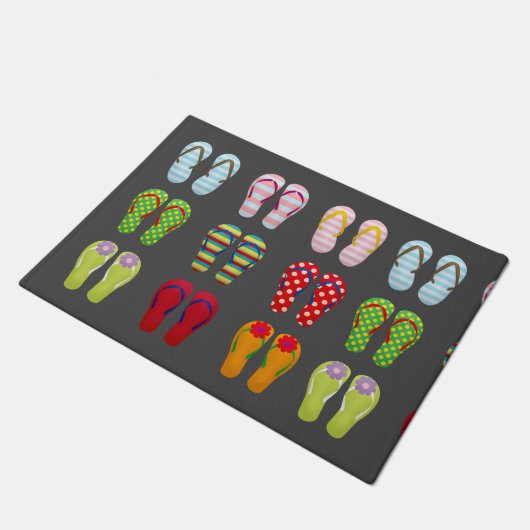 Schoensschoenen kleurige zomerse teenslippers deurmat (Schuin)