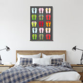 Schoensschoenen met kleurrijke zomerse teenslipper canvas afdruk (Insitu (Slaapkamer))