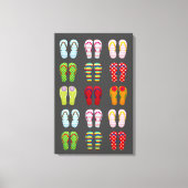 Schoensschoenen met kleurrijke zomerse teenslipper canvas afdruk (Voorkant)