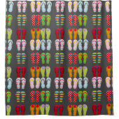 Schoensschoenen met kleurrijke zomerse teenslipper douchegordijn (Voorkant)