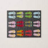 Schoensschoenen met kleurrijke zomerse teenslipper legpuzzel (Horizontaal)