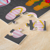 Schoensschoenen met kleurrijke zomerse teenslipper legpuzzel (Zijkant)