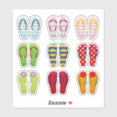 Schoensschoenen met kleurrijke zomerse teenslipper sticker (Vel)