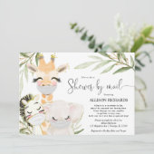 Schoenster door postsafari-dieren geslachtsneutraa kaart (Staand voorkant)