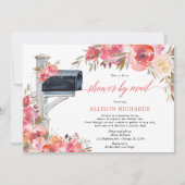 Schoenster per post roze koraal floral girl baby s kaart (Voorkant)