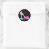 Schoenstickers met hete roze hoge hakken ronde sticker (Tas)