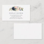 Schoentekaart voor Navy en Blush Florals Display S Informatiekaartje (Voorkant / Achterkant)