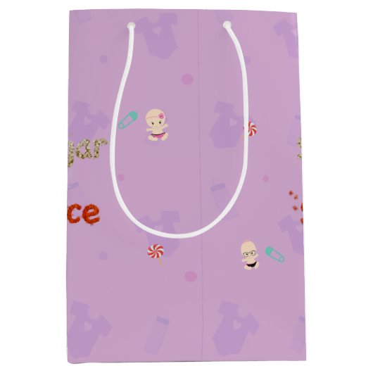 Schoenteken voor baby's met suiker en specerijen medium cadeauzakje (Voorkant)