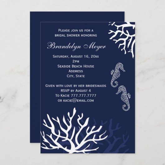 Schoenuitvindingen van het zeegorrif-zeepaardbrida kaart (Voorkant / Achterkant)