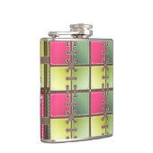 Schoenverslaafde veters roze en groen mode kunst heupfles (Rechts)