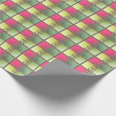 Schoenveters roze en groen mode kunst cadeaupapier (Hoek)