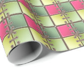 Schoenveters roze en groen mode kunst cadeaupapier (Rol Hoek)