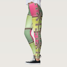 Schoenveters roze en groen mode kunst