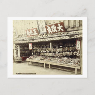 Schoenwinkel in Kyoto, c.1890 (foto met handkleur) Briefkaart