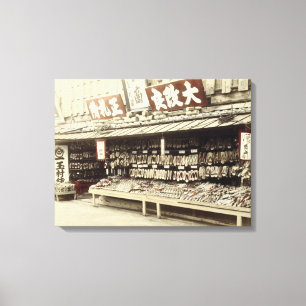 Schoenwinkel in Kyoto, c.1890 (foto met handkleur) Canvas Afdruk