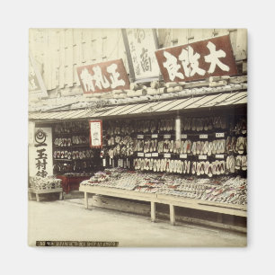 Schoenwinkel in Kyoto, c.1890 (foto met handkleur) Magneet