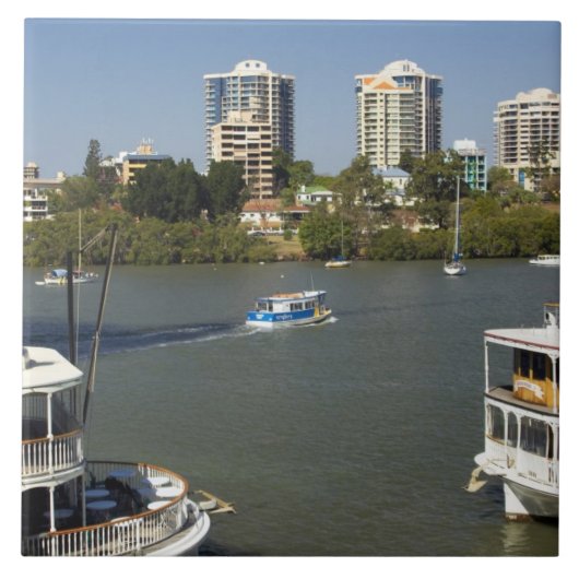 Schoepradboten, Brisbane rivier, Brisbane, Tegeltje (Voorkant)