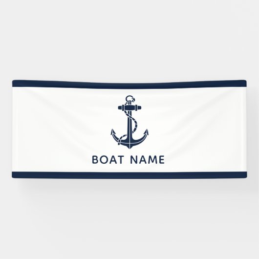 Schoepsanker en naam Nautilische gewoonte Spandoek (Horizontaal)