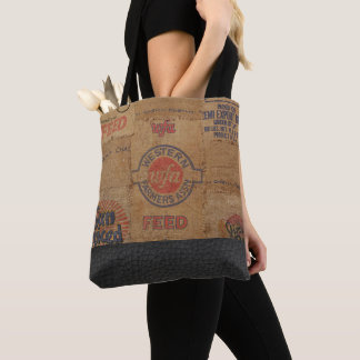 schoepspek en leder - Canvas tas