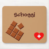 Schoggi (Zwitserse chocolade) mousepad Muismat (Voorkant)