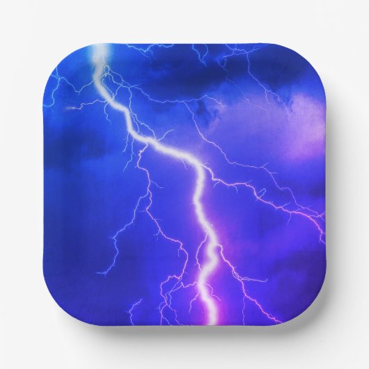 Schokbestendige blikseminslag papieren bordje (Voorkant)