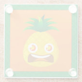 Schokend Onderzetter ananas Glazen Onderzetter (Achterkant)