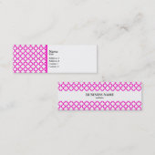 Schokend roze Quatrefoil patroon Mini Visitekaartje (Voorkant / Achterkant)
