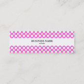 Schokend roze Quatrefoil patroon Mini Visitekaartje (Achterkant)
