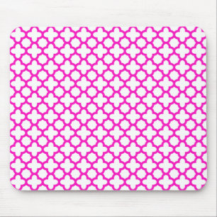 Schokend roze Quatrefoil patroon Muismat