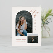 Schokfoto voor klasse afstuderen folie uitnodiging (Staand Voorkant)