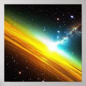 Schokgolf van goud in Poster Space (Voorkant)