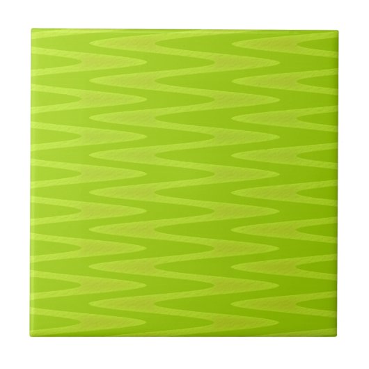 Schokkend heldergroen chartreuse zigzagpatroon tegeltje (Voorkant)