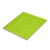 Schokkend heldergroen chartreuse zigzagpatroon tegeltje (Zijkant)