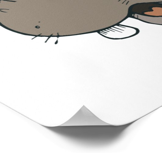 schokkend hippo-gezicht poster (Hoek)