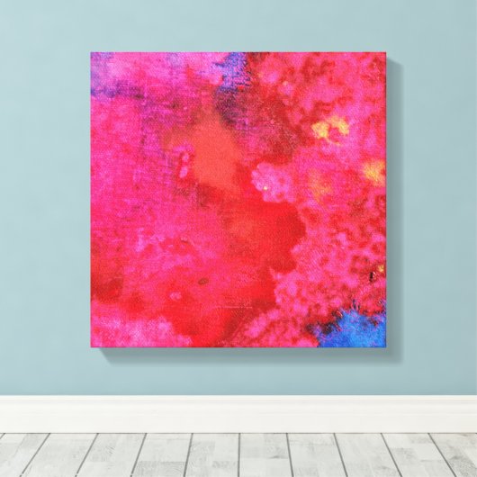 Schokkend Roze abstracte moderne kunst Canvas Afdruk (Insitu (Houten vloer))