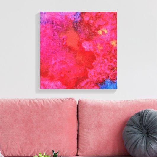 Schokkend Roze abstracte moderne kunst Canvas Afdruk (Insitu (Woonkamer))
