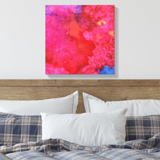 Schokkend Roze abstracte moderne kunst Canvas Afdruk (Insitu (Slaapkamer))