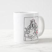 Schokkend telefoontje grote koffiekop (Voorkant rechts)