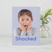 Schokkende gevoelens van kinderen bedankkaart (Staand voorkant)