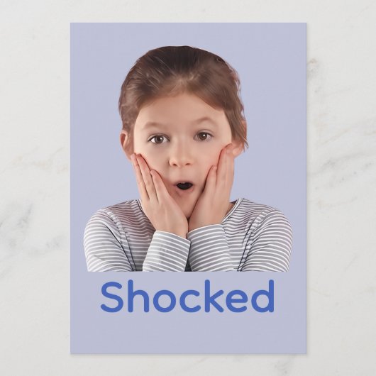 Schokkende gevoelens van kinderen bedankkaart (Voorkant)