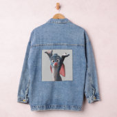 Schokkende Konijn Cartoon Kunst Denim Jacket (Hangar)