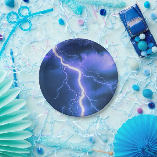Schokkende Lightning Strike Hoesje-Mate iPhone Cas Papieren Bordje (Feest)