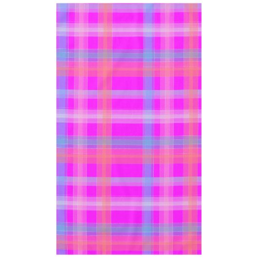 schokkende roze band tartan plaid tafelkleed (Voorkant)