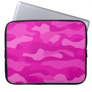 Schokkende Roze Monochroom Camo Laptop Sleeve