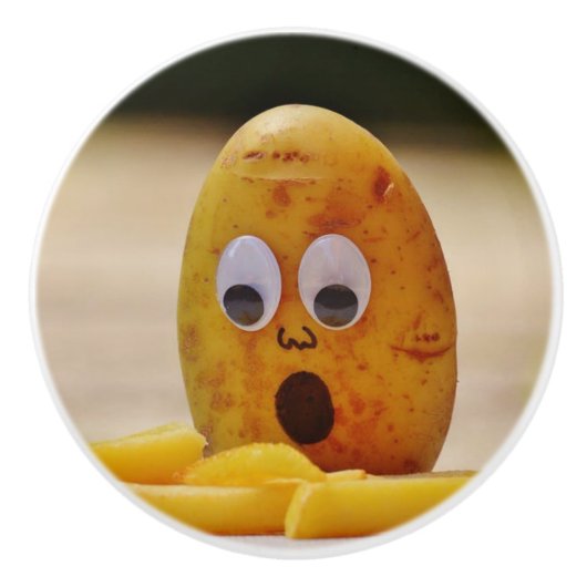 SCHOKKERIGE AARDAPPEL KERAMISCHE KNOP (Voorkant)